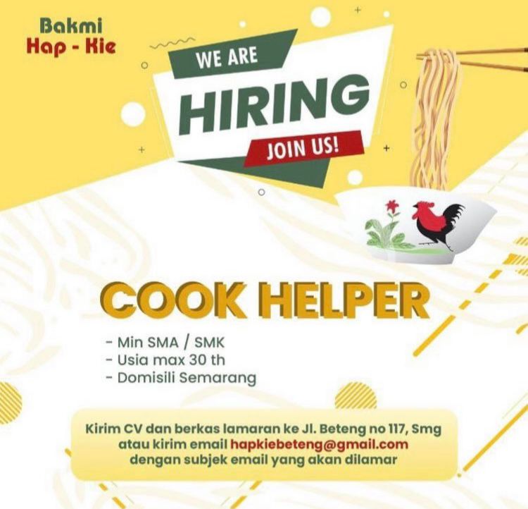 Bakmi Hap Kie – Cook Helper